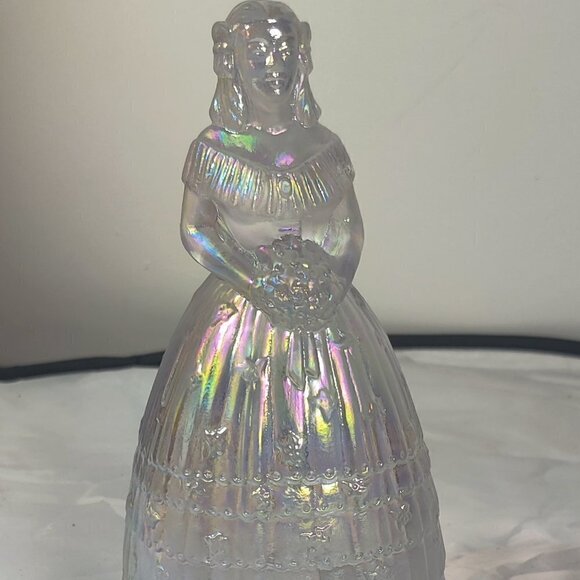 Lenox Imperial Glassware Vintage Bride Lady Bell. Irridescent, 6.5" Tall.Perfect - Picture 6 of 7